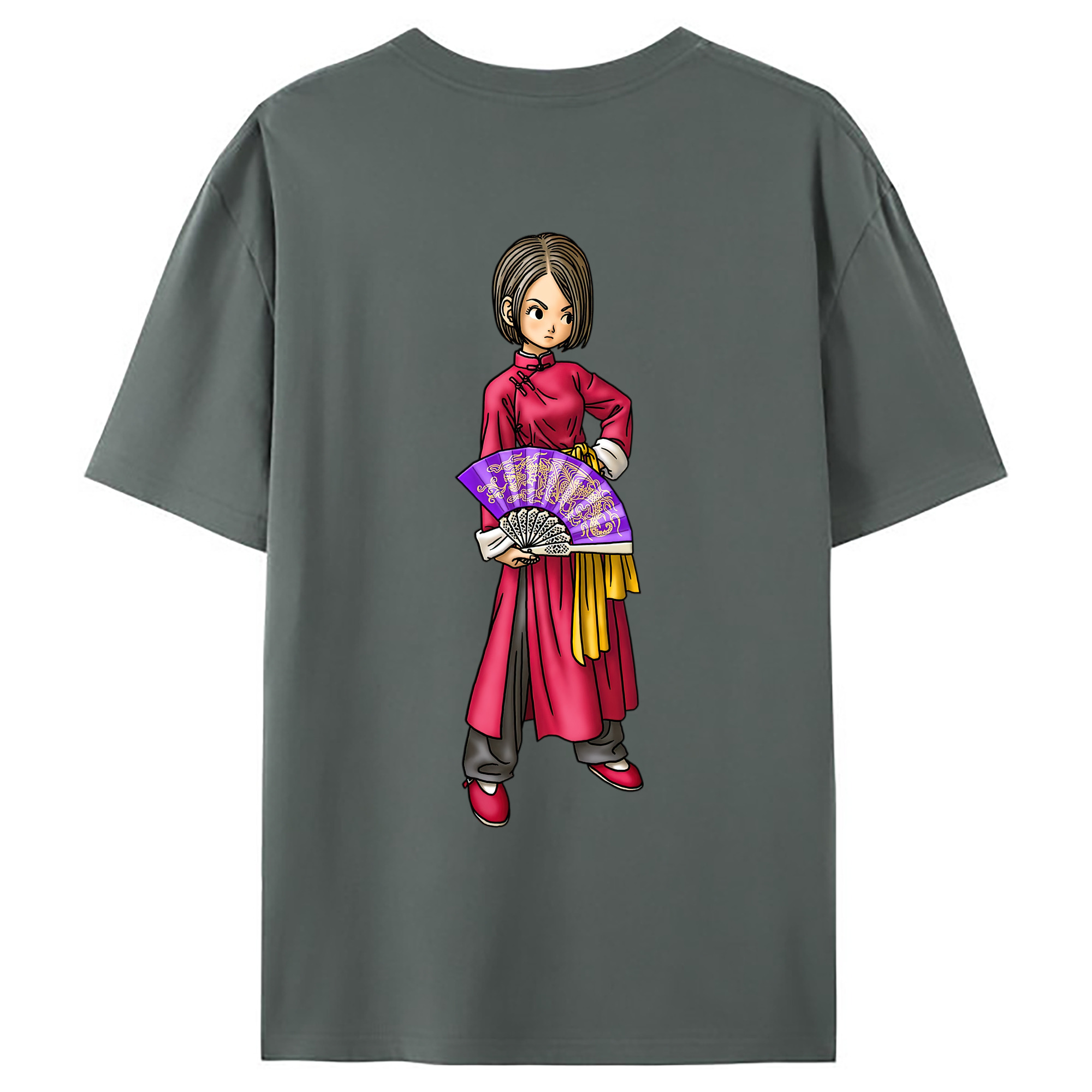 （画像用） ドラゴンクエスト Doragon Kuesuto Dragon Quest 綿100％ メンズ半袖Tシャツ（バックプリント） 通気性